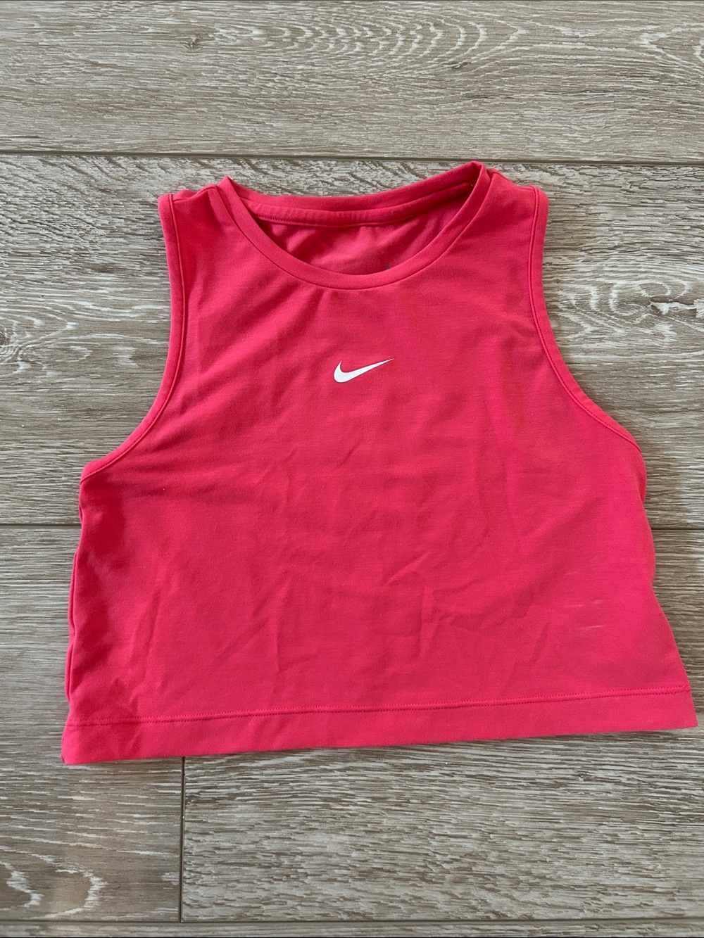 Nike Hot Pink Cropped Athletic Tank with White Swoosh